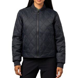 Plus Size Ladies Black Insulated Quilted Bomber Jacket